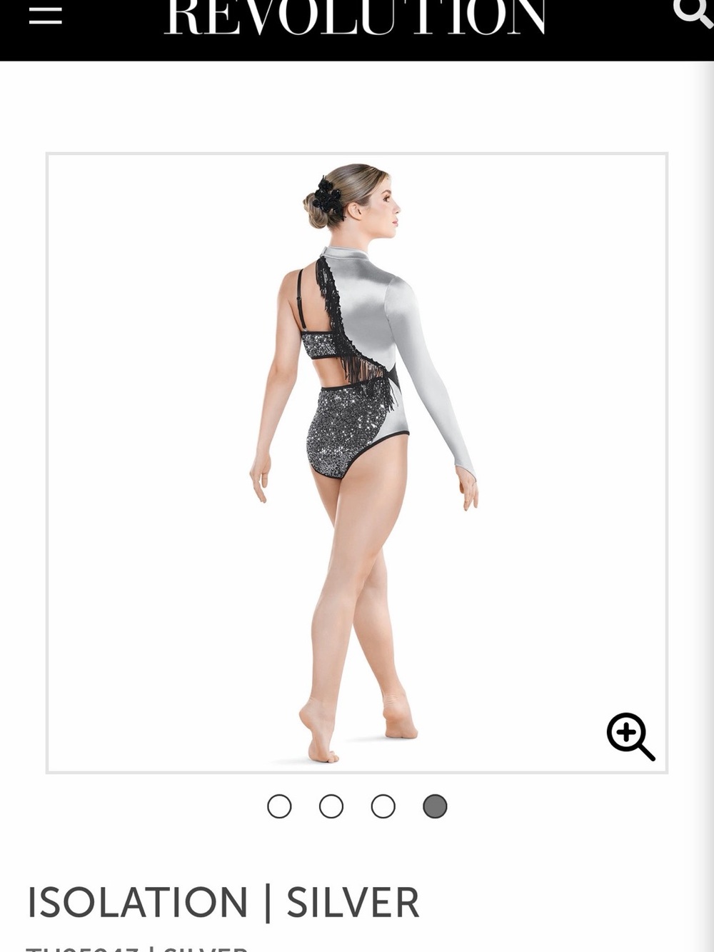 Revolution Silver and Black Dance Leotard
